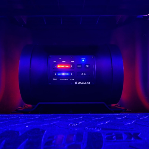 Tube d’extrêmes graves amplifié de 8 po avec amplificateur intégré de 500 W SoundExtreme ES08 d’ECOXGEAR pour sports motorisés