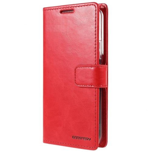 TopSave Goospery BLUEMOON Card Slot w/Magnetic Clip Leather Folio Wallet Flip For Samsung Galaxy S22, Red