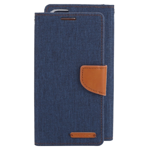 GOOSPERY  Topsave Canvas Card Slot W/magnetic Clip Denim Cloth Folio Wallet Flip for Samsung Galaxy S22 In Navy Blue