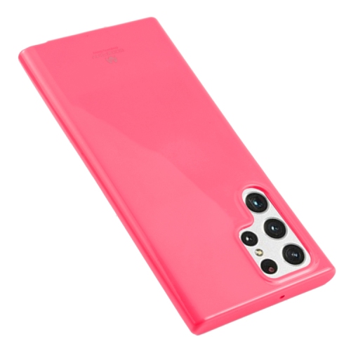 TopSave Goospery Pearl Jelly Slim Thin Rubber Case For Samsung Galaxy S22 Ultra, Hot Pink