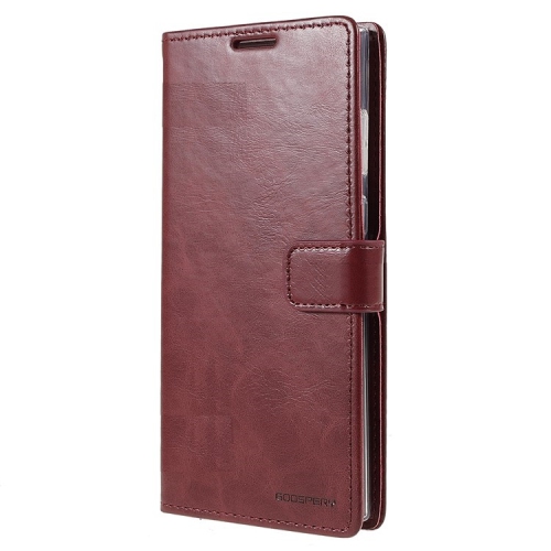 TopSave Goospery BLUEMOON Card Slot w/Magnetic Clip Leather Folio Wallet Flip For Samsung Galaxy S22 Ultra, Burgundy