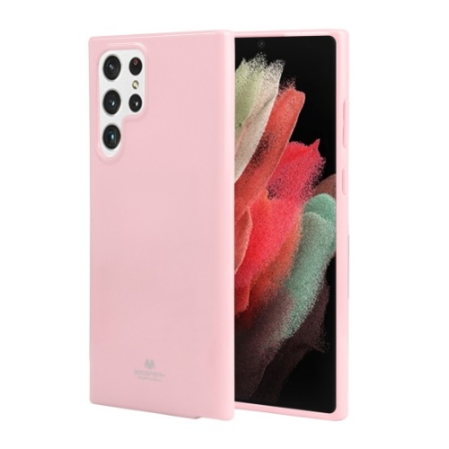 TopSave Goospery Pearl Jelly Slim Thin Rubber Case For Samsung Galaxy S22 Ultra, Baby Pink