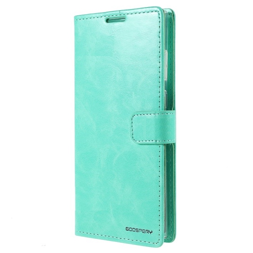 TopSave Goospery BLUEMOON Card Slot w/Magnetic Clip Leather Folio Wallet Flip For Samsung Galaxy S22 Ultra, Teal/Mint