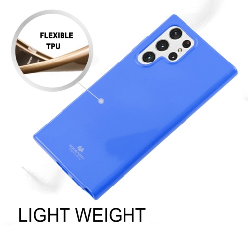 TopSave Goospery Pearl Jelly Slim Thin Rubber Case For Samsung Galaxy S22 Ultra, Blue