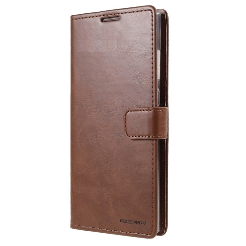 TopSave Goospery BLUEMOON Card Slot w/Magnetic Clip Leather Folio Wallet Flip For Samsung Galaxy S22 Ultra, Brown
