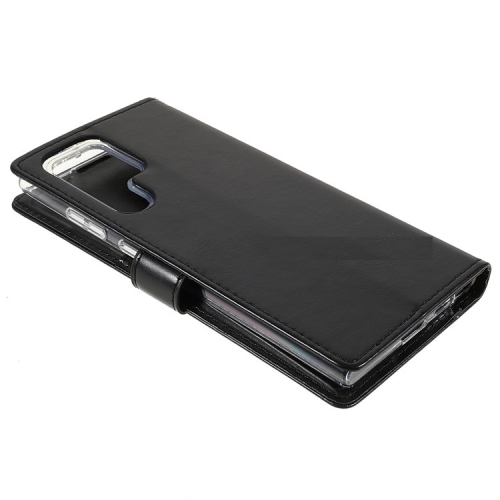 TopSave Goospery BLUEMOON Card Slot w/Magnetic Clip Leather Folio Wallet Flip For Samsung Galaxy S22 Ultra, Black