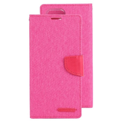 TopSave Goospery CANVAS Card Slot w/Magnetic Clip Denim Cloth Folio Wallet Flip For Samsung Galaxy S22 Ultra, Pink