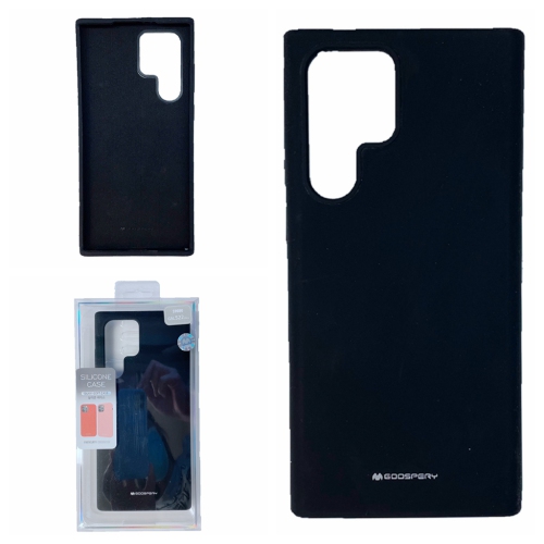 TopSave Goospery Liquid Silicone Rubber Bumper Case with Soft Microfiber For Samsung Galaxy S22 Ultra, Black