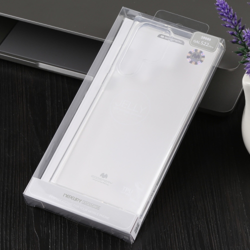 TopSave Goospery Pearl Jelly Slim Thin Rubber Case For Samsung Galaxy S22 Ultra, Clear