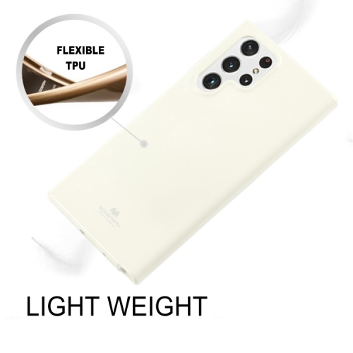 TopSave Goospery Pearl Jelly Slim Thin Rubber Case For Samsung Galaxy S22 Ultra, White