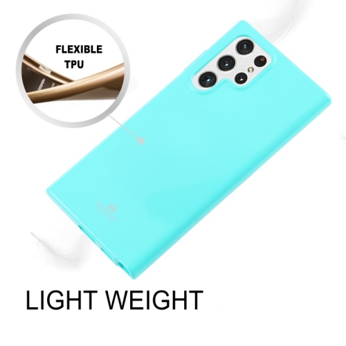 TopSave Goospery Pearl Jelly Slim Thin Rubber Case For Samsung Galaxy S22 Ultra, Teal/Mint