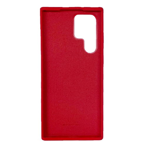 TopSave Goospery Liquid Silicone Rubber Bumper Case with Soft Microfiber For Samsung Galaxy S22 Ultra, Red