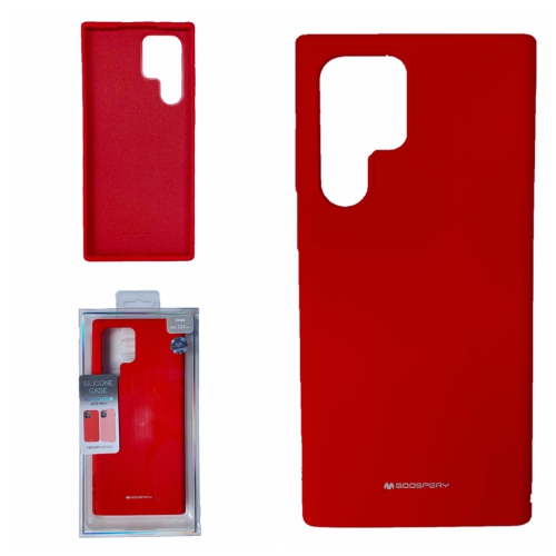 TopSave Goospery Liquid Silicone Rubber Bumper Case with Soft Microfiber For Samsung Galaxy S22 Ultra, Red