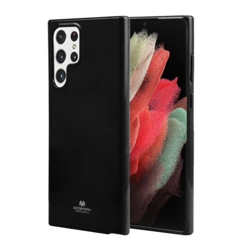 TopSave Goospery Pearl Jelly Slim Thin Rubber Case For Samsung Galaxy S22 Ultra, Black