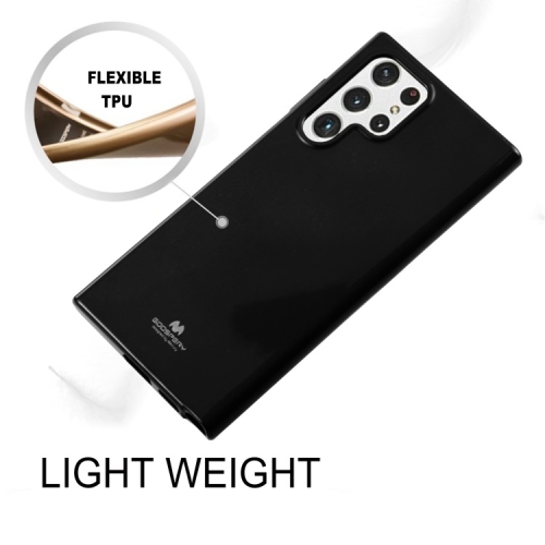 TopSave Goospery Pearl Jelly Slim Thin Rubber Case For Samsung Galaxy S22 Ultra, Black