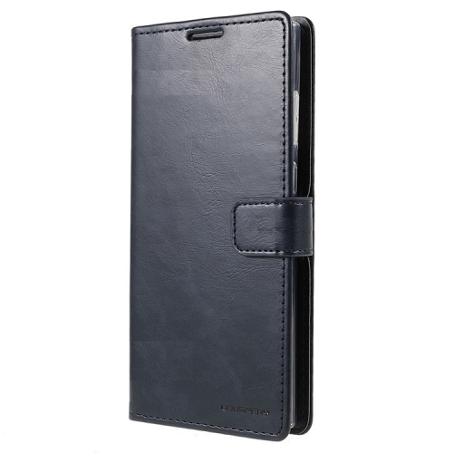 TopSave Goospery BLUEMOON Card Slot w/Magnetic Clip Leather Folio Wallet Flip For Samsung Galaxy S22 Ultra, Navy Blue