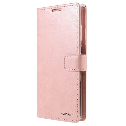 TopSave Goospery BLUEMOON Card Slot w/Magnetic Clip Leather Folio Wallet Flip For Samsung Galaxy S22 Ultra, Rose Gold