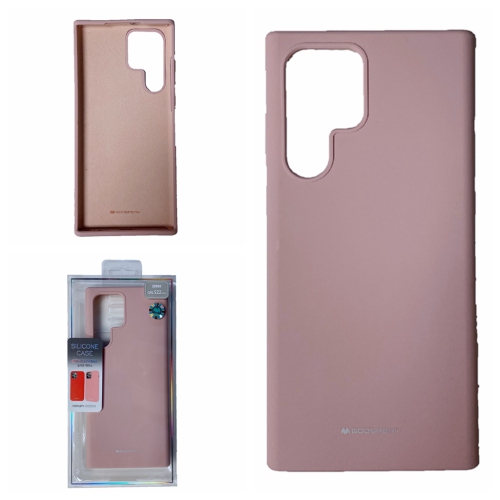 TopSave Goospery Liquid Silicone Rubber Bumper Case with Soft Microfiber For Samsung Galaxy S22 Ultra, Pink Sand