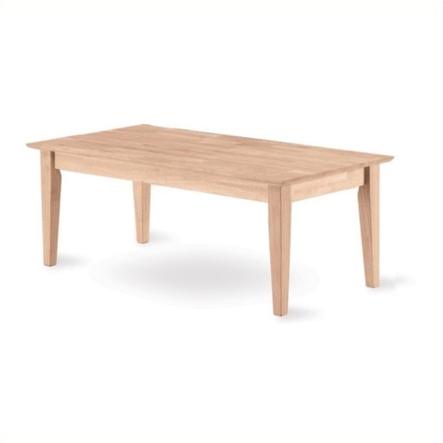 Pemberly Row Tall Shaker Unfinished Coffee Table in Natural