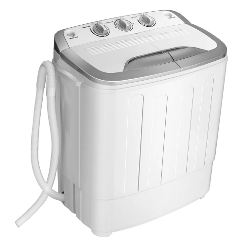 Costway 13lbs Portable Semi-Automatic Twin Tub Wash Machine W/ Built-In Drain Pump