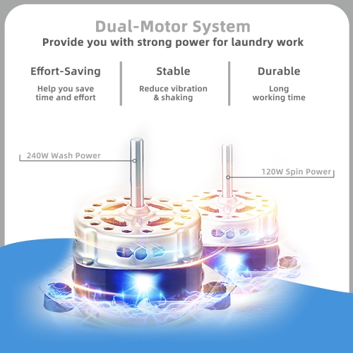Machine à laver avec capacité de 5,89 kg de Marque Costway portable semi-automatique à double cuve avec pompe de vidange intégrée Noir