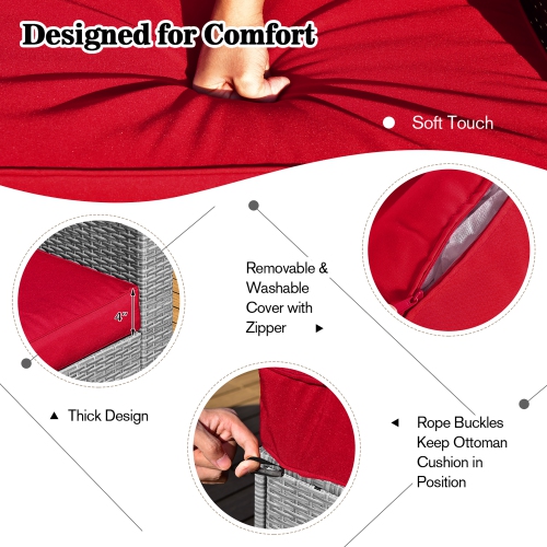 Costway 8PCS Patio Rattan Furniture Set Storage Waterproof Cover Cushion