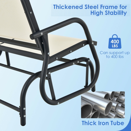 Gymax Patio Swing Glider Bench Loveseat Rocking Chair Backyard Poolside