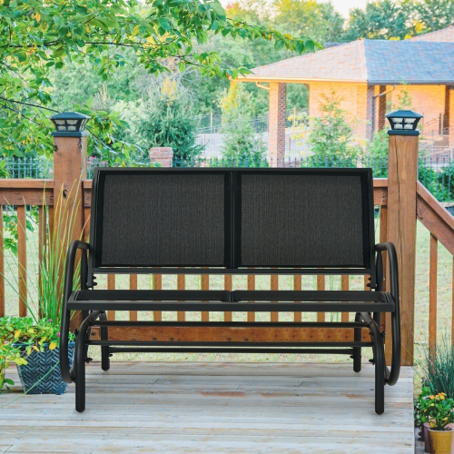 Gymax Patio Swing Glider Bench Loveseat Rocking Chair Backyard Poolside
