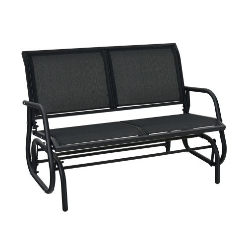 Gymax Patio Swing Glider Bench Loveseat Rocking Chair Backyard Poolside