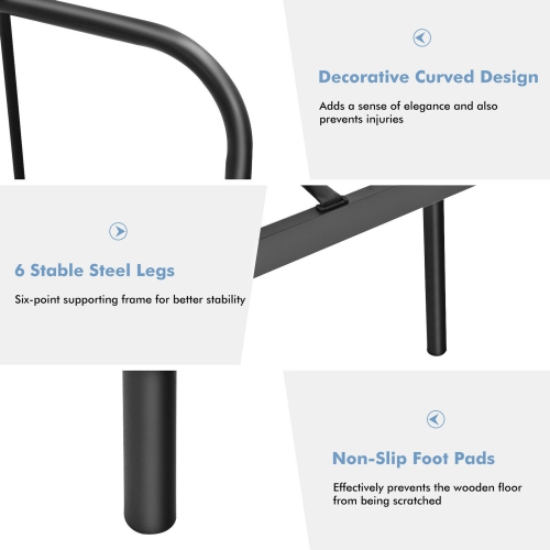 Gymax Twin Bed Frame Metal Platform Bed Base w/ Headboard & Footboard Under Bed Storage