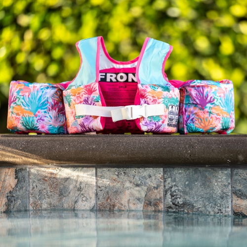 Kids Swim Vest 33 - 55 LBS - The Safest Patented U.S. Coast Guard Approved - Reef