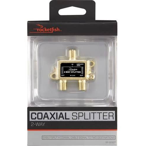 Open Box - Rocketfish RF-G1307 2-Way Coaxial Splitter-Golden