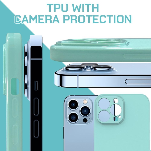 KELVIN  Soft Silicone Case Rubber Bumper Case \w Anti-Slip Microfiber Lining Back Shockproof Full-Body Protective Cover Case for Iphone 12 (Mint