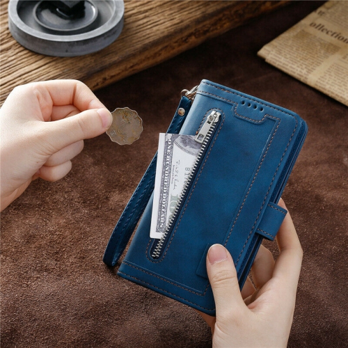 WillCase Wallet Leather Magnetic Case Shockproof Leather Zipper Flip Cover Credit Card Holder for Samsung Galaxy S22 Ultra - Free Shipping