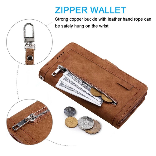 WillCase Wallet Leather Magnetic Case Shockproof Leather Zipper Flip Cover Credit Card Holder for Samsung Galaxy S22 Ultra - Free Shipping