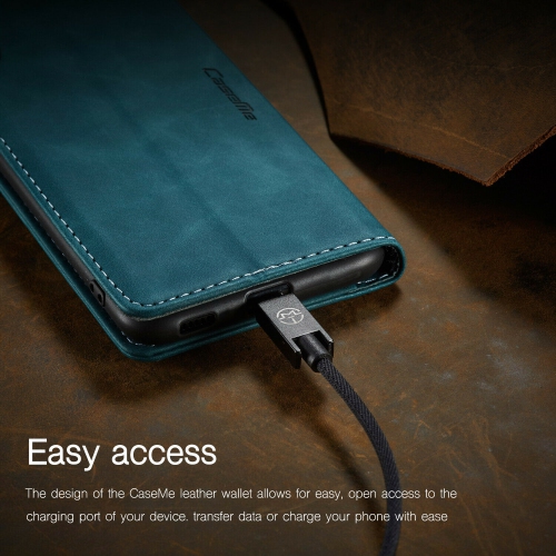 CaseMe Wallet Case Anti-Fall Retro Handmade Leather Magnetic Case Card Slot for Samsung Galaxy S22 Ultra - Free Shipping