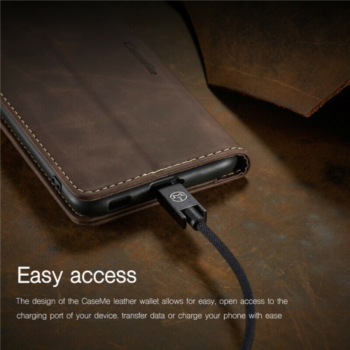 CaseMe Wallet Case Anti-Fall Retro Handmade Leather Magnetic Case Card Slot for Samsung Galaxy S22 - Free Shipping