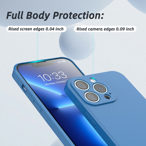 KELVIN  Soft Silicone Case Rubber Bumper Case With Anti-Slip Microfiber Lining Back Shockproof Full-Body Protective Cover Case for Iphone 12 (Blue)