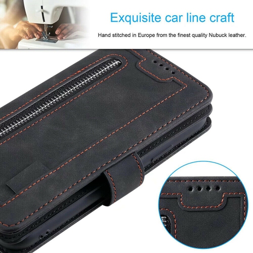 WillCase Wallet Leather Magnetic Case Shockproof Leather Zipper Flip Cover Credit Card Holder for Samsung Galaxy S22 Ultra - Free Shipping