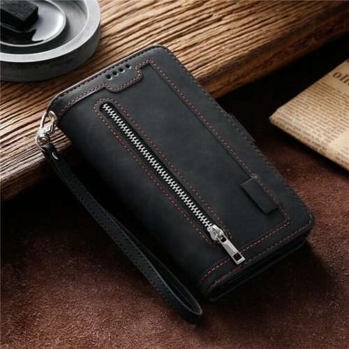WillCase Wallet Leather Magnetic Case Shockproof Leather Zipper Flip Cover Credit Card Holder for Samsung Galaxy S22 Ultra - Free Shipping
