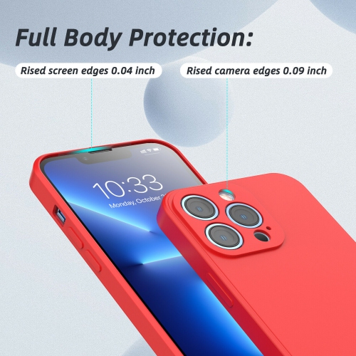Kelvin Soft Silicone Case Rubber Bumper Case with Anti-Slip Microfiber Lining Back Shockproof Full-Body Protective Cover Case for iPhone 13 - Free