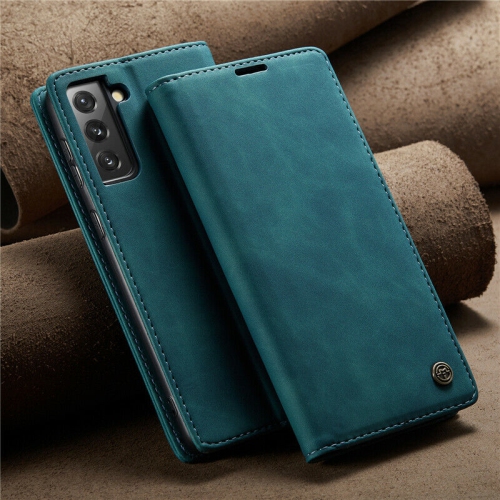 CaseMe Wallet Case Anti-Fall Retro Handmade Leather Magnetic Case Card Slot for Samsung Galaxy S21 FE - Free Shipping