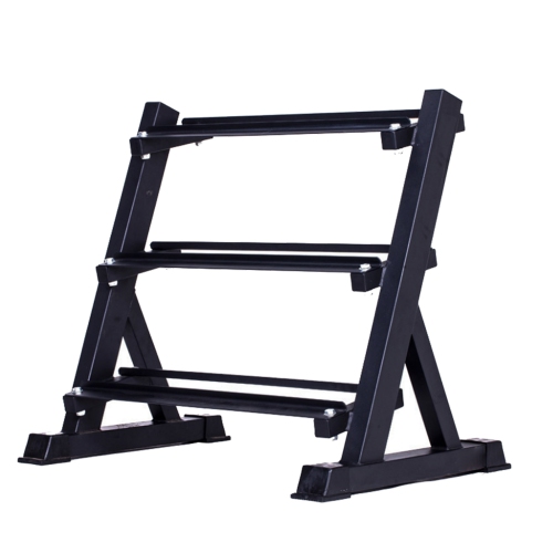 Support D'haltères à 3 Niveaux Rangement Multi-Niveaux