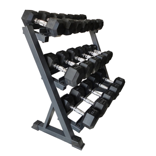 Support D'haltères à 3 Niveaux Rangement Multi-Niveaux