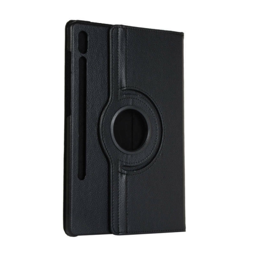 【CSmart】 Étui de support en cuir PU rotatif à 360 ° Smart Cover pour Samsung Tab S8 Ultra 14.6", X900 / X906, Noir