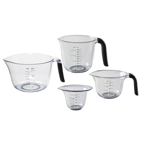 L’ensemble à mesurer de 4 pièces de KitchenAid comprend 1 bol à pâte et 3 Jugs emboîtables