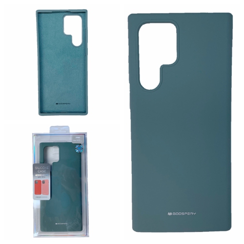 TopSave Goospery Liquid Silicone Rubber Bumper Case with Soft Microfiber For Samsung Galaxy S22 Ultra, Green