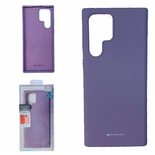 TopSave Goospery Liquid Silicone Rubber Bumper Case with Soft Microfiber For Samsung Galaxy S22 Ultra, Purple