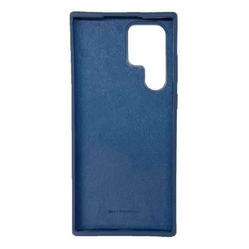 TopSave Goospery Liquid Silicone Rubber Bumper Case with Soft Microfiber For Samsung Galaxy S22 Ultra, Navy Blue