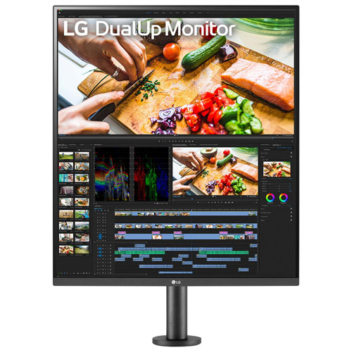 LG DualUp Ergo 28" WQHD 60 Hz 5ms GTG LED IPS Monitor – Black